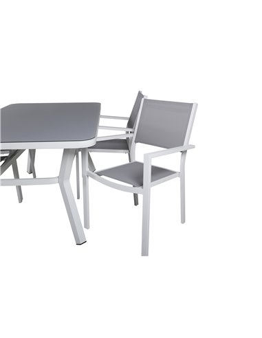 Matgrupp Virya med Copacabana matstolar, 160 × 90 cm