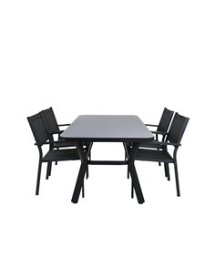 Matgrupp Virya med Copacabana matstolar, 160 × 90 cm