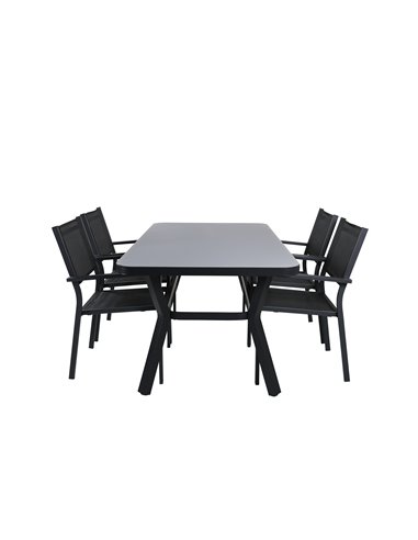 Matgrupp Virya med Copacabana matstolar, 160 × 90 cm
