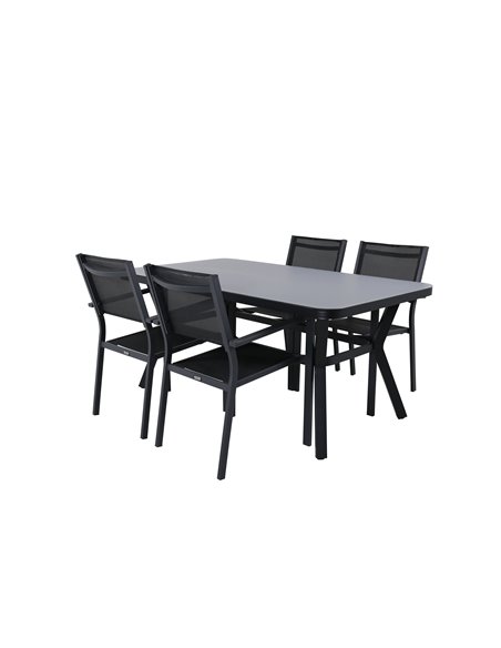 Matgrupp Virya med Copacabana matstolar, 160 × 90 cm