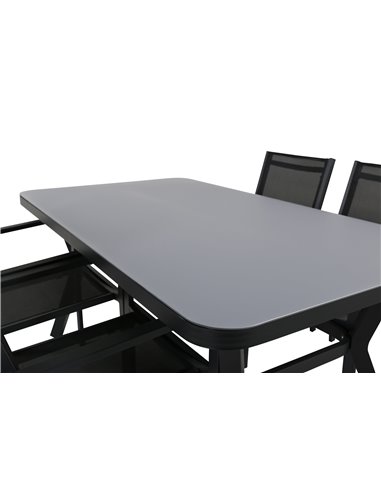 Matgrupp Virya med Copacabana matstolar, 160 × 90 cm