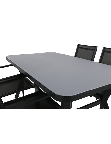 Matgrupp Virya med Copacabana matstolar, 160 × 90 cm