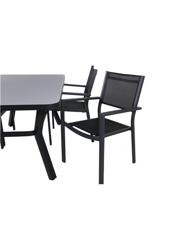 Matgrupp Virya med Copacabana matstolar, 160 × 90 cm