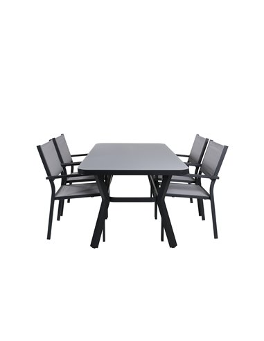 Matgrupp Virya med Copacabana matstolar, 160 × 90 cm