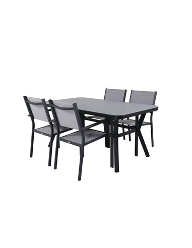 Matgrupp Virya med Copacabana matstolar, 160 × 90 cm
