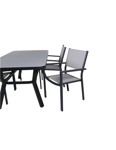 Matgrupp Virya med Copacabana matstolar, 160 × 90 cm