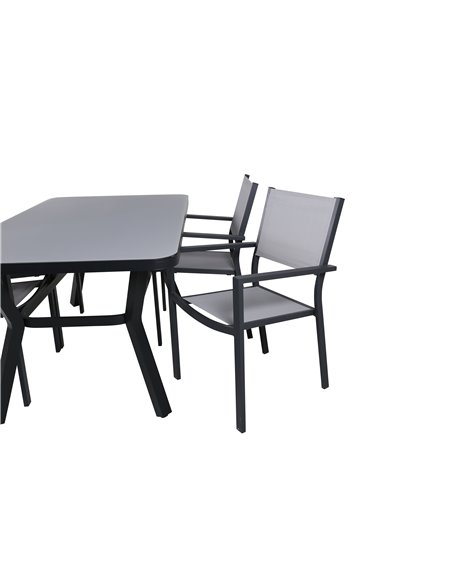 Matgrupp Virya med Copacabana matstolar, 160 × 90 cm