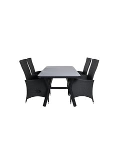 Matgrupp Virya med Padova matstolar, 160 × 90 cm