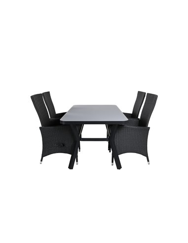 Matgrupp Virya med Padova matstolar, 160 × 90 cm
