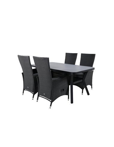 Matgrupp Virya med Padova matstolar, 160 × 90 cm