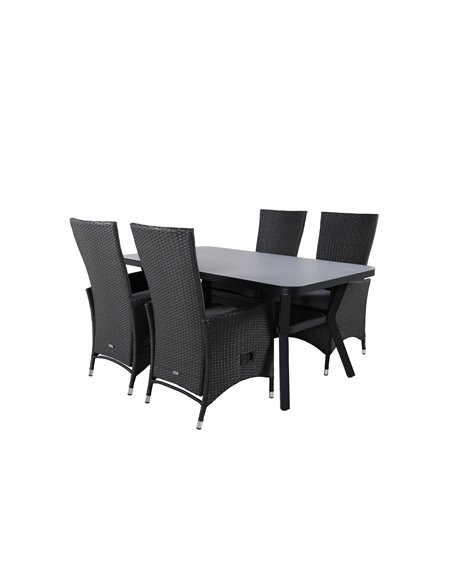 Matgrupp Virya med Padova matstolar, 160 × 90 cm
