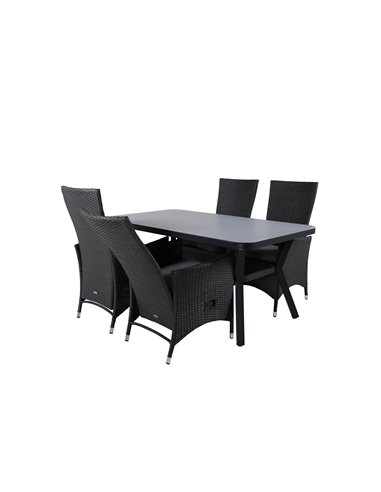 Matgrupp Virya med Padova matstolar, 160 × 90 cm