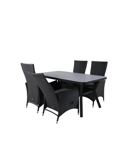 Matgrupp Virya med Padova matstolar, 160 × 90 cm
