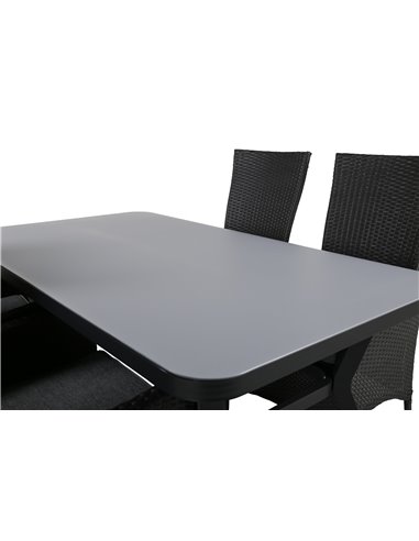 Matgrupp Virya med Padova matstolar, 160 × 90 cm