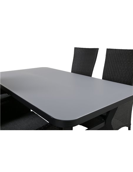Matgrupp Virya med Padova matstolar, 160 × 90 cm