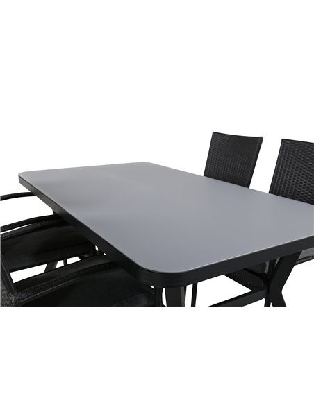 Matgrupp Virya med Anna matstolar, 160 × 90 cm