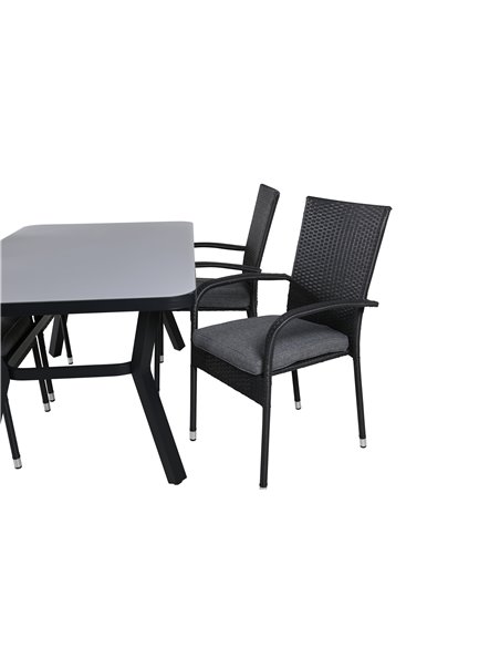Matgrupp Virya med Anna matstolar, 160 × 90 cm
