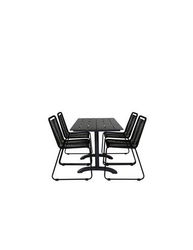 Matgrupp Denver med Lindos matstolar, 120 × 69 cm