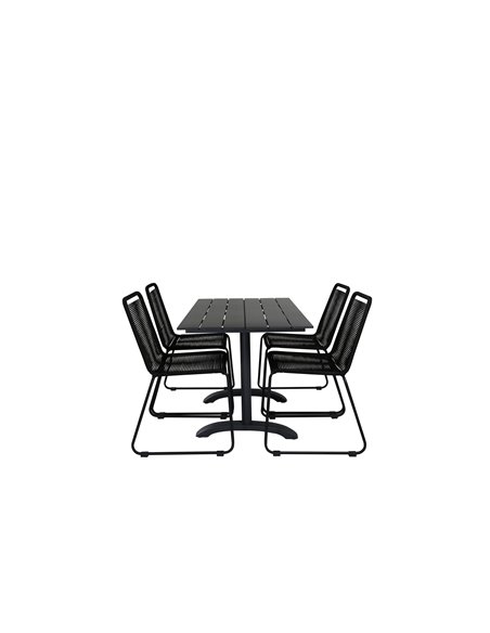 Matgrupp Denver med Lindos matstolar, 120 × 69 cm