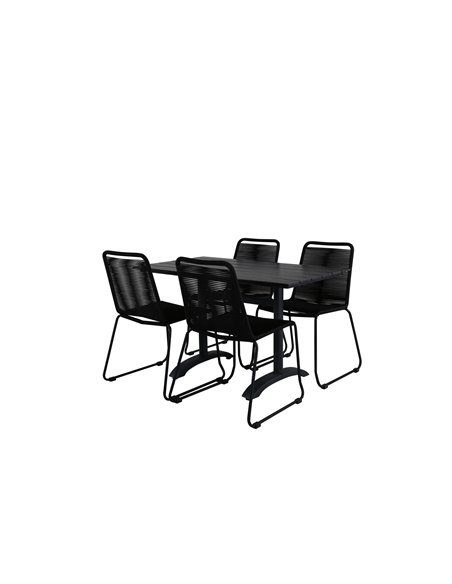 Matgrupp Denver med Lindos matstolar, 120 × 69 cm