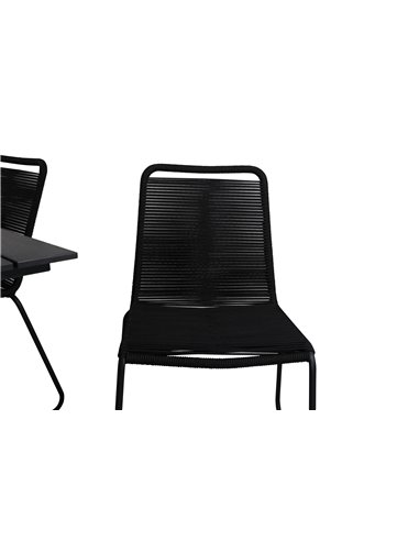 Matgrupp Denver med Lindos matstolar, 120 × 69 cm