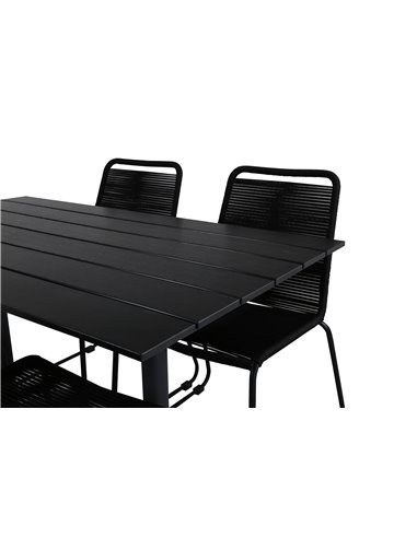 Matgrupp Denver med Lindos matstolar, 120 × 69 cm