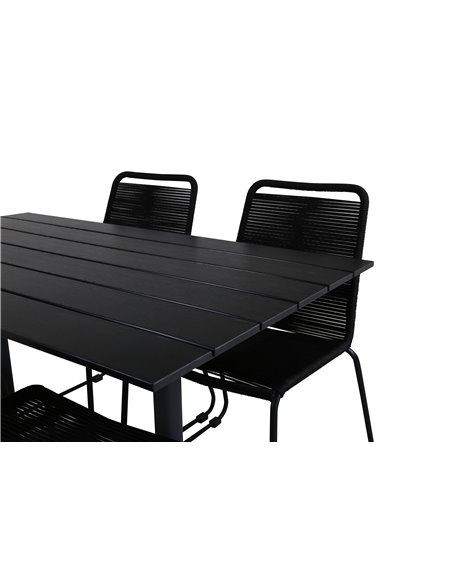 Matgrupp Denver med Lindos matstolar, 120 × 69 cm
