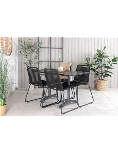 Matgrupp Denver med Lindos matstolar, 120 × 69 cm