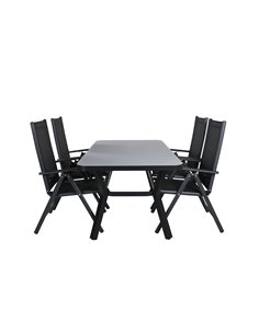 Matgrupp Virya med Break matstolar, 160 × 90 cm