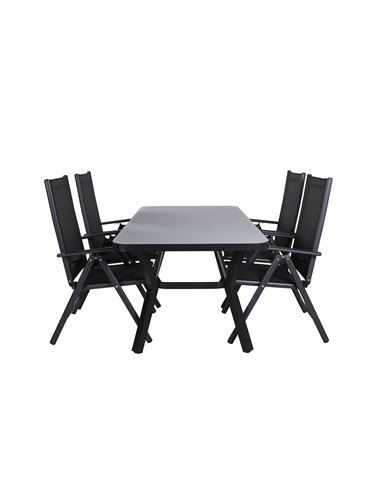 Matgrupp Virya med Break matstolar, 160 × 90 cm
