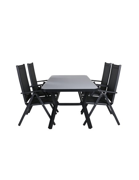 Matgrupp Virya med Break matstolar, 160 × 90 cm