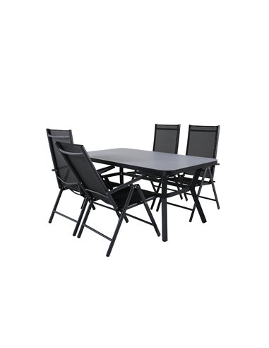 Matgrupp Virya med Break matstolar, 160 × 90 cm