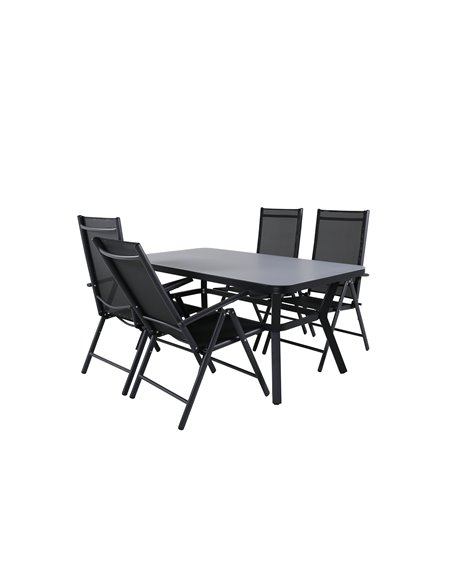 Matgrupp Virya med Break matstolar, 160 × 90 cm