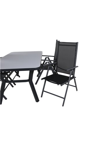 Matgrupp Virya med Break matstolar, 160 × 90 cm