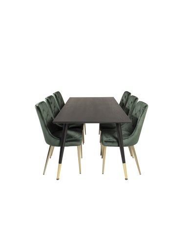 Matgrupp Dipp med Velvet Deluxe matstolar, 180 × 90 cm