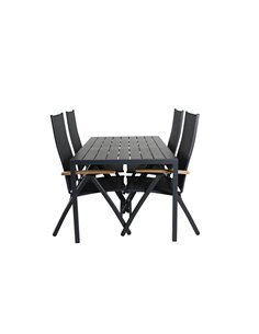 Matgrupp Break med Panama matstolar, 150 × 90 cm