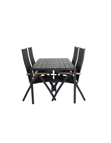 Matgrupp Break med Panama matstolar, 150 × 90 cm