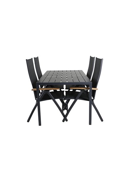 Matgrupp Break med Panama matstolar, 150 × 90 cm