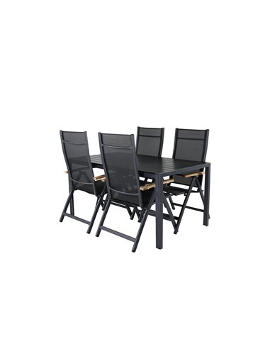 Matgrupp Break med Panama matstolar, 150 × 90 cm