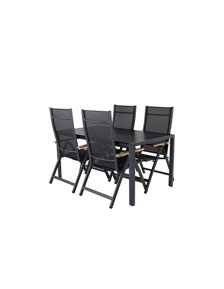 Matgrupp Break med Panama matstolar, 150 × 90 cm