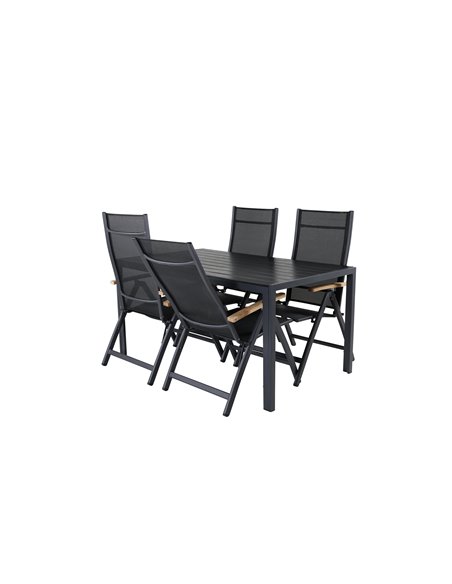 Matgrupp Break med Panama matstolar, 150 × 90 cm