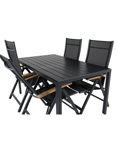 Matgrupp Break med Panama matstolar, 150 × 90 cm