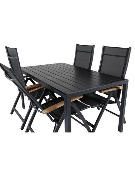 Matgrupp Break med Panama matstolar, 150 × 90 cm