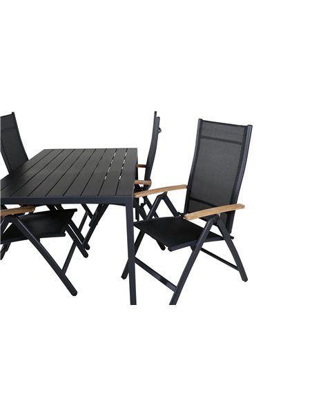 Matgrupp Break med Panama matstolar, 150 × 90 cm