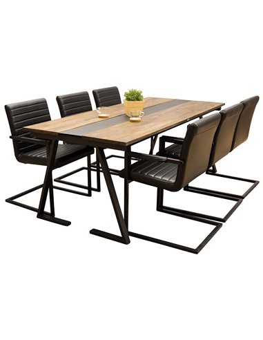 Matgrupp Jakarta med Art matstolar, 200 × 90 cm