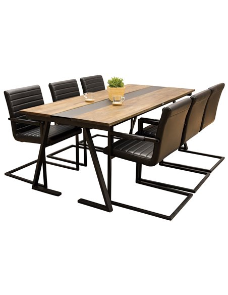 Matgrupp Jakarta med Art matstolar, 200 × 90 cm