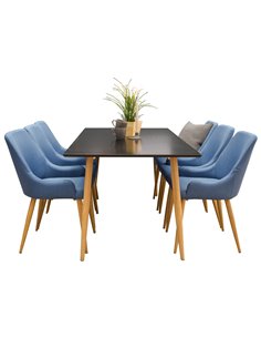 Matgrupp Polar med Plaza matstolar, 180 × 90 cm