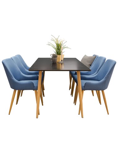 Matgrupp Polar med Plaza matstolar, 180 × 90 cm