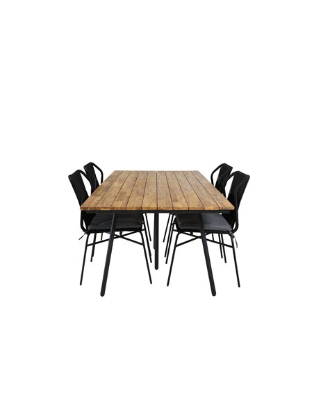 Matgrupp Chan med Julian matstolar, 200 × 100 cm