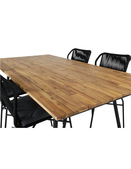 Matgrupp Chan med Julian matstolar, 200 × 100 cm
